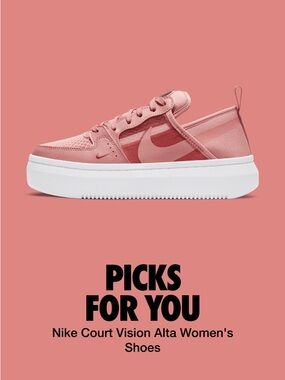 Nike Court Vision Alta Women's Pink Platform Sneakers